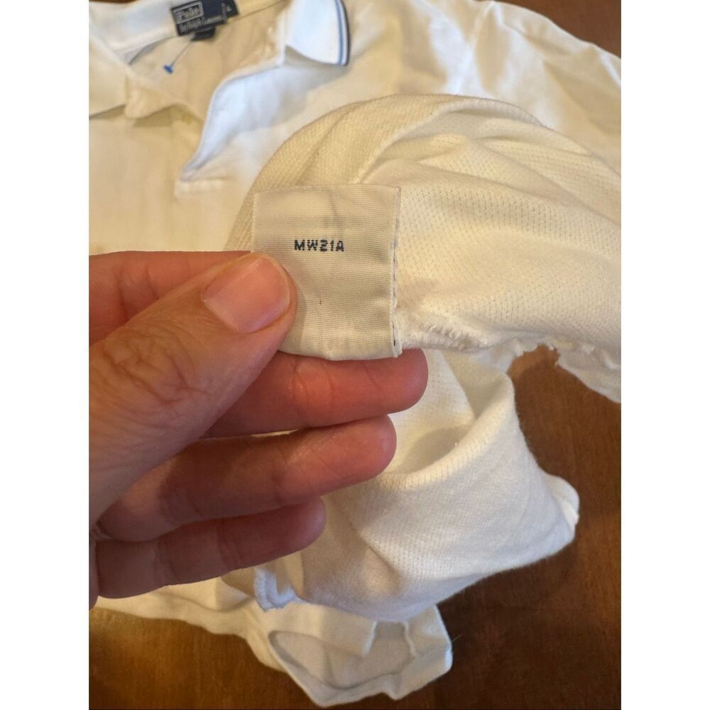 Polo by Ralph Lauren Men’s White Crest Logo Polo Shirt Size L Short Sleeve Cotto - Picture 5 of 6